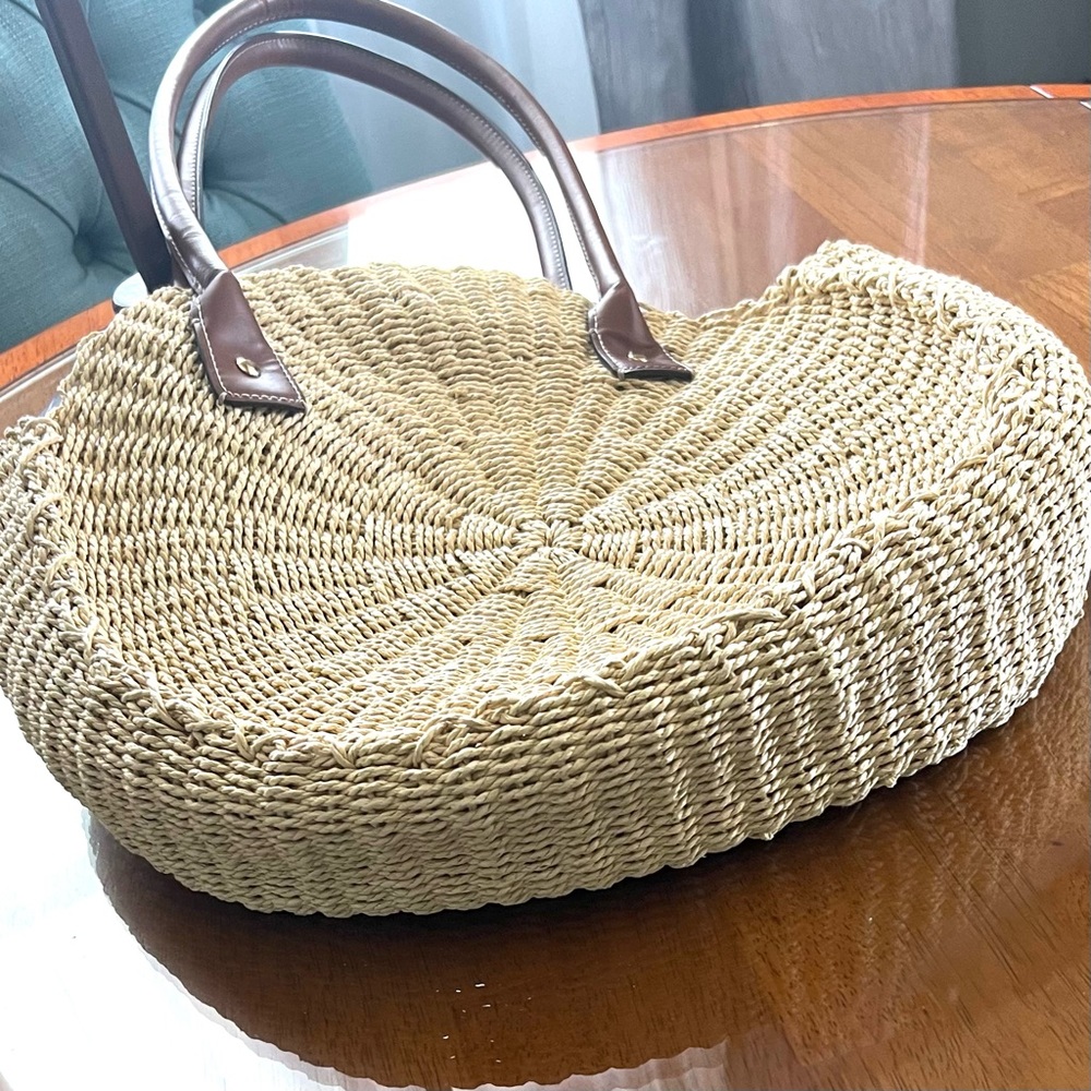 Round Raffia Shoulder Bag Women’s Good Condition - Picture 10 of 11